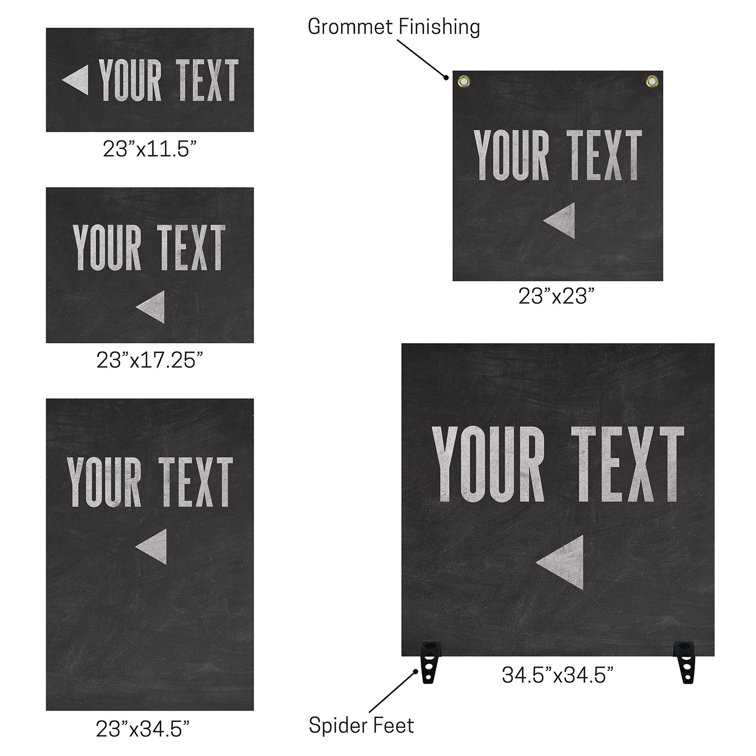 Rigid Signs, Directional, Vibrant Paint Directional, 23 x 23 2