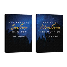 Night Sky Gold Script Psalm 19 