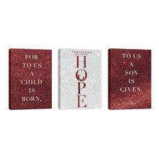 Christmas Brings Hope Sparkle Triptych 