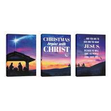 Christmas Begins Star Triptych 