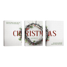 Christmas Crown Wreath Triptych 