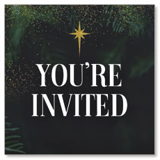 Green Pine Christmas Invite 