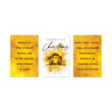 Gold Powder Creche Triptych 