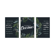 Christmas Floral Wreath Triptych 