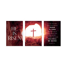 He Is Risen Tomb Cross Triptych 