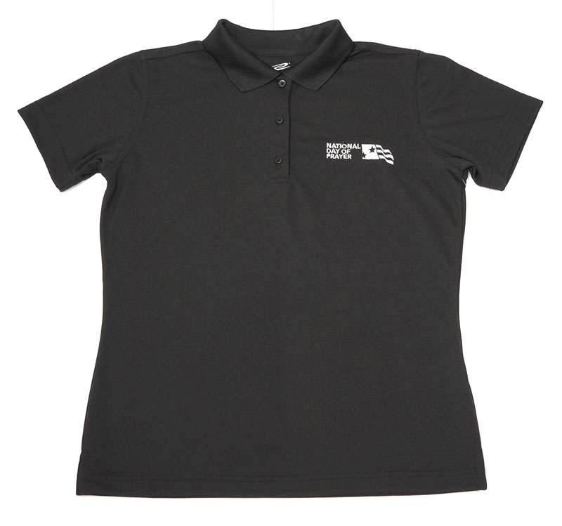 T-Shirts, National Day of Prayer Ladies Polo - Black - Large, Large (Unisex)